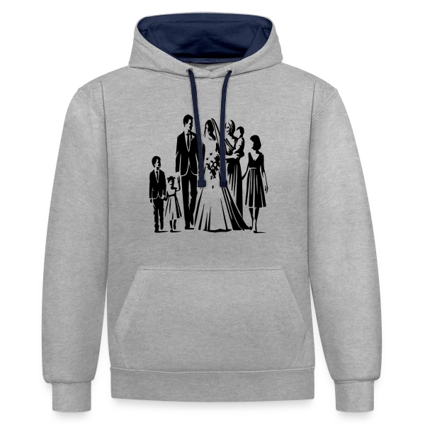 Mariage et Fête sur Sweat à capuche contrasté
