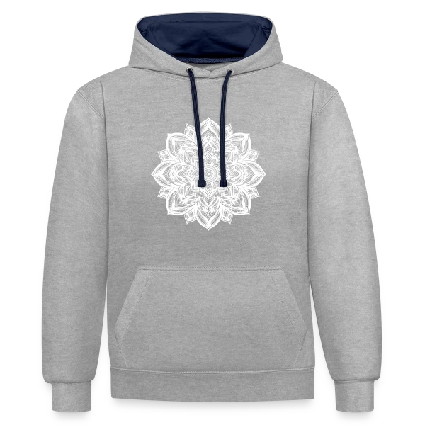 Mandala Floral Yoga sur Sweat à capuche contrasté