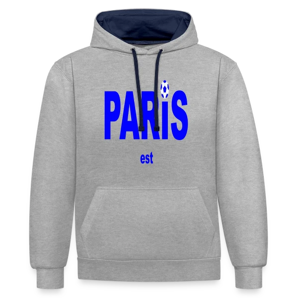 Paris Foot Passion sur Sweat à capuche contrasté