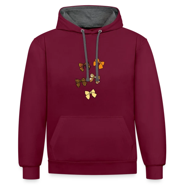 Nœuds Papillon Rétro Années 70 sur Sweat à capuche contrasté