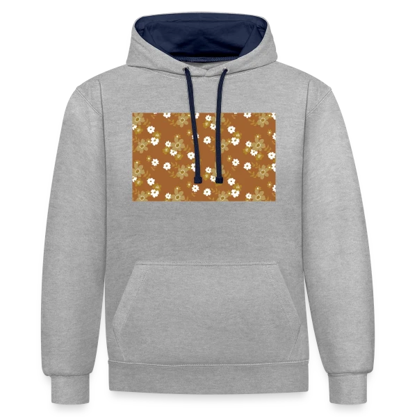 Fleurs Rétro Années 70 sur Sweat à capuche contrasté