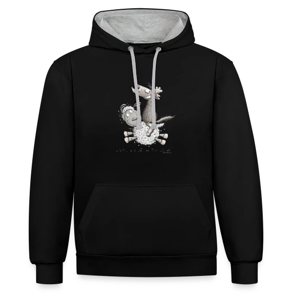 Loup Cavalier & Mouton Rigolo sur Sweat à capuche contrasté