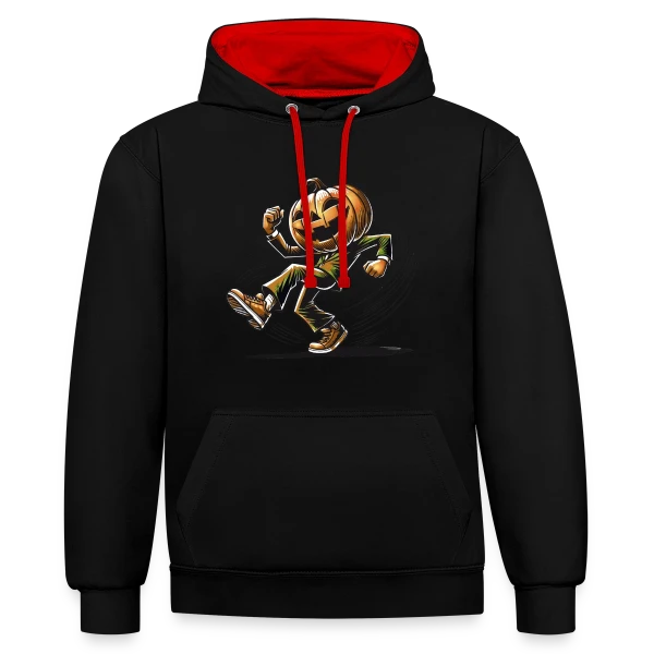Citrouille Dansante: Humour d'Halloween sur Sweat à capuche contrasté