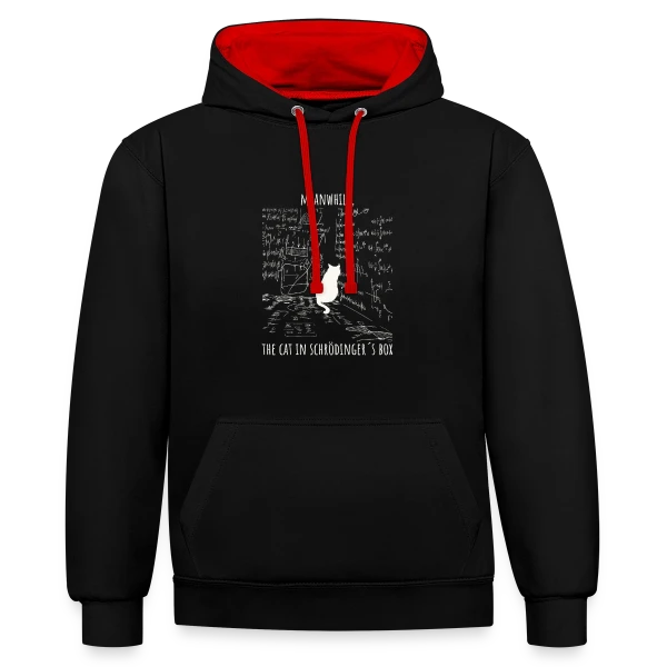 Humour de Schrödinger | Chat Quantique sur Sweat à capuche contrasté
