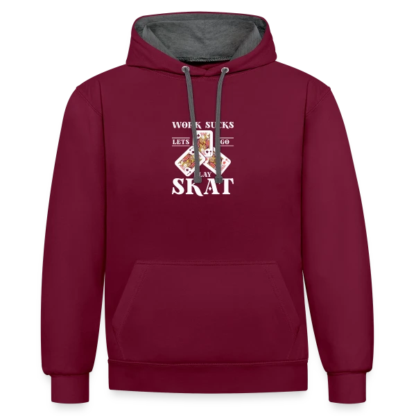 Skat: L'Art du Jeu de Cartes sur Sweat à capuche contrasté
