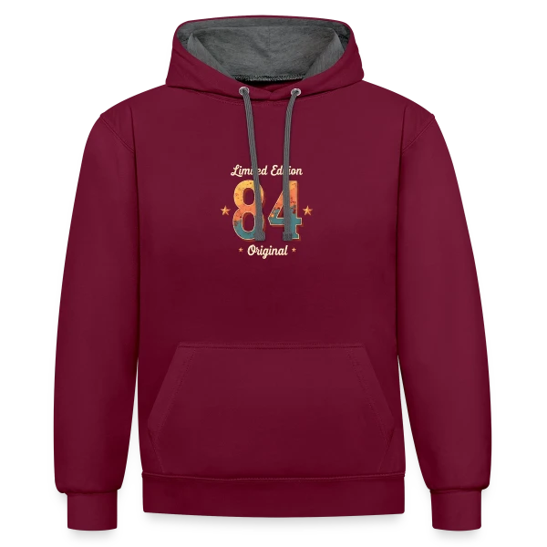 40e Anniversaire Homme Femme - 40 Ans en 1984 sur Sweat à capuche contrasté