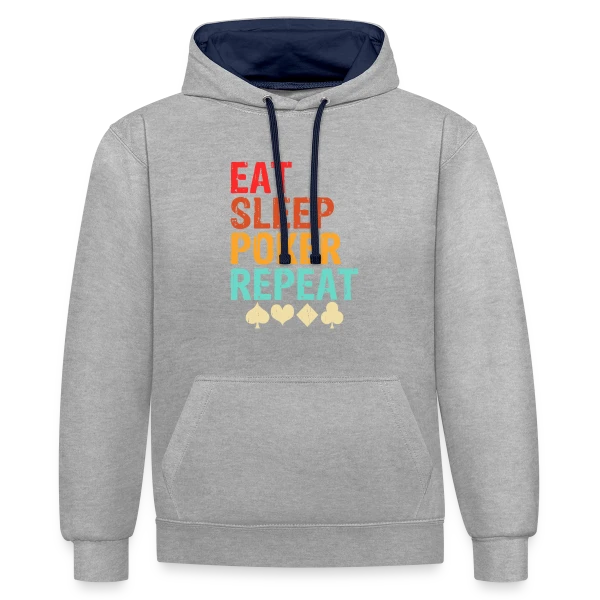 Poker Joueur et Humour sur Sweat à capuche contrasté