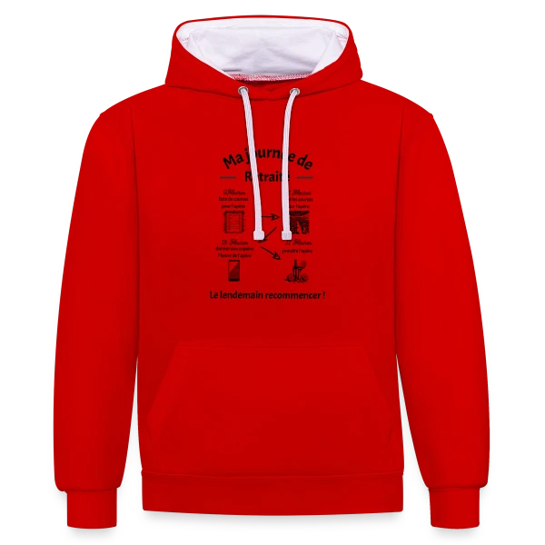 Joyeuse Retraite - Nouvelle Vie, Plus de Loisirs sur Sweat à capuche contrasté