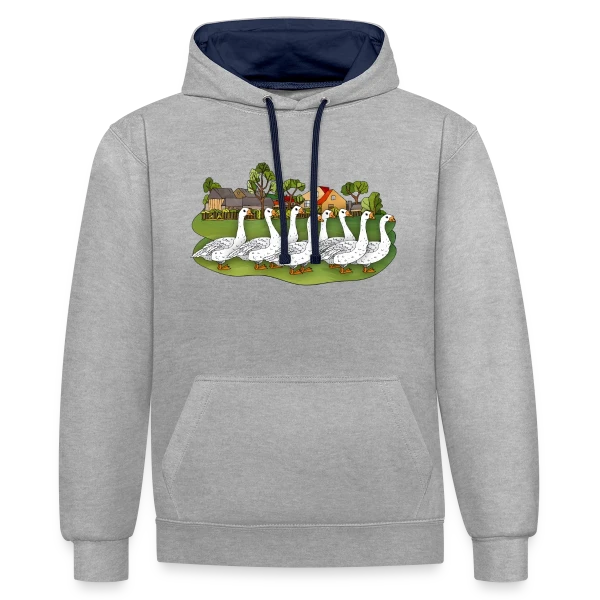 L'Oie Élégante sur Sweat à capuche contrasté