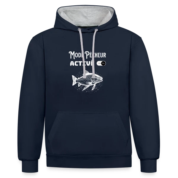 Mode Pêcheur Activé : Design Minimaliste sur Sweat à capuche contrasté