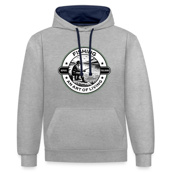 La Pêche : Un Art de Vivre Élégant sur Sweat à capuche contrasté
