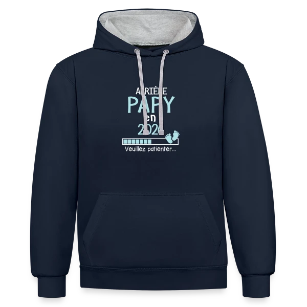 Arrière Papy en 2026 : Annonce de Grossesse Humour sur Sweat à capuche contrasté