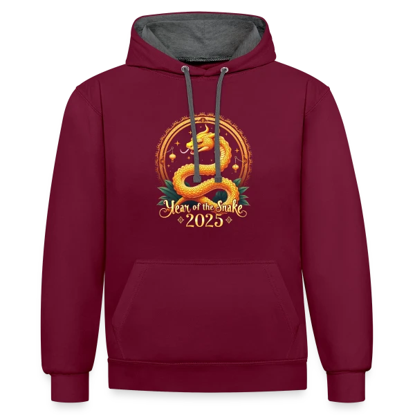 Nouvel An Chinois 2025 - Année du Serpent sur Sweat à capuche contrasté