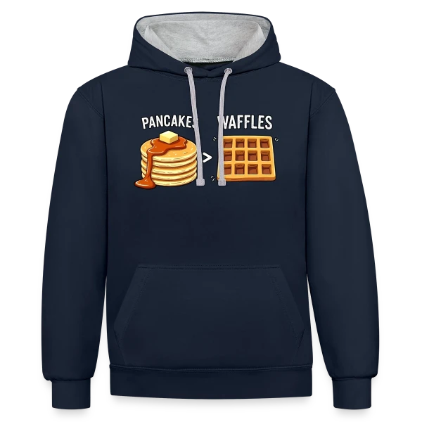 Team Pancakes : La Victoire est Sucrée sur Sweat à capuche contrasté