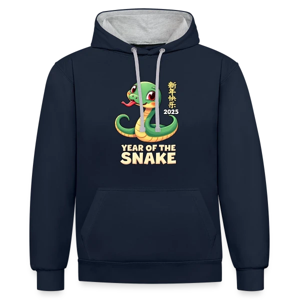 Nouvel An Chinois 2025 - Fête du Serpent sur Sweat à capuche contrasté