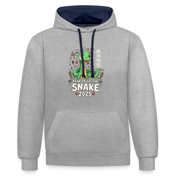 Fête du Nouvel An Chinois - Année du Serpent 2025 sur Sweat à capuche contrasté