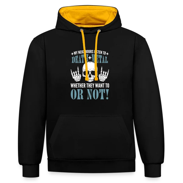Hommage au Metal : Death, Trash & Hard Rock sur Sweat à capuche contrasté