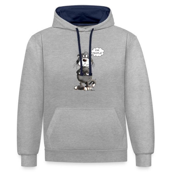 Chat grincheux "Ew People" - Humour félin sur Sweat à capuche contrasté