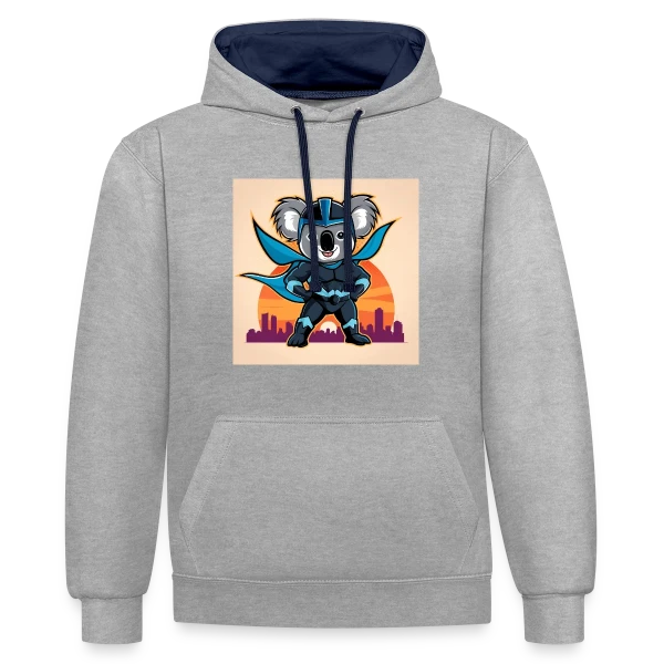 Super Koala Héroïque sur Sweat à capuche contrasté