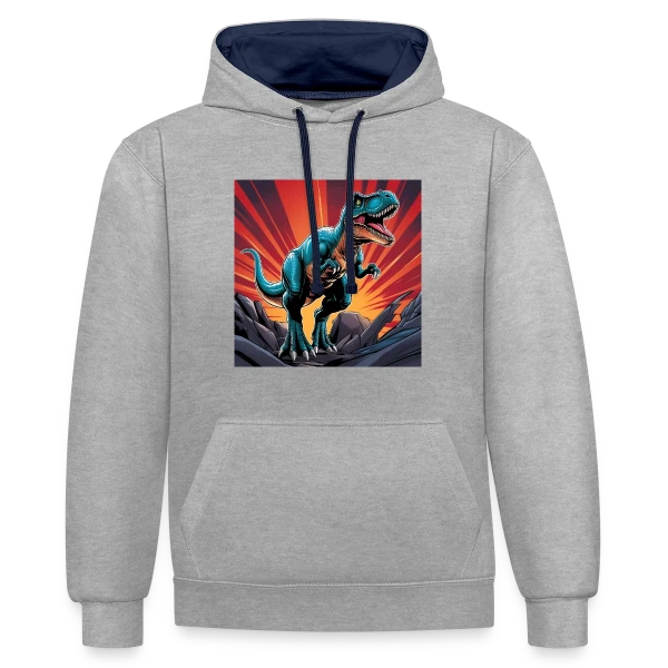 T-Rex Crépuscule sur Sweat à capuche contrasté