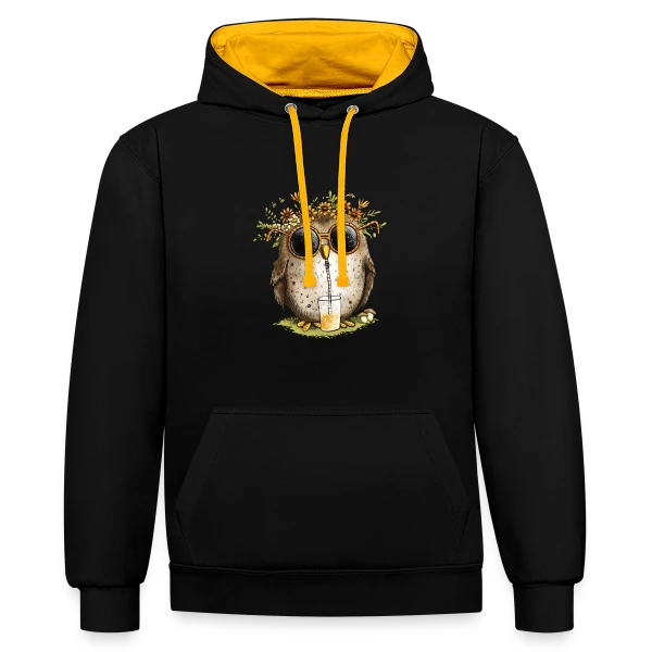Chouette Cool et Limonade sur Sweat à capuche contrasté