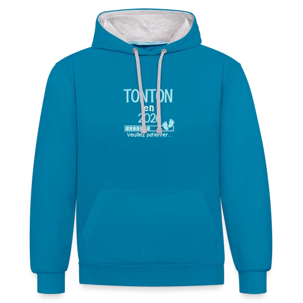 Annonce Grossesse Tonton 2026 - Futur Tonton Humour sur Sweat à capuche contrasté