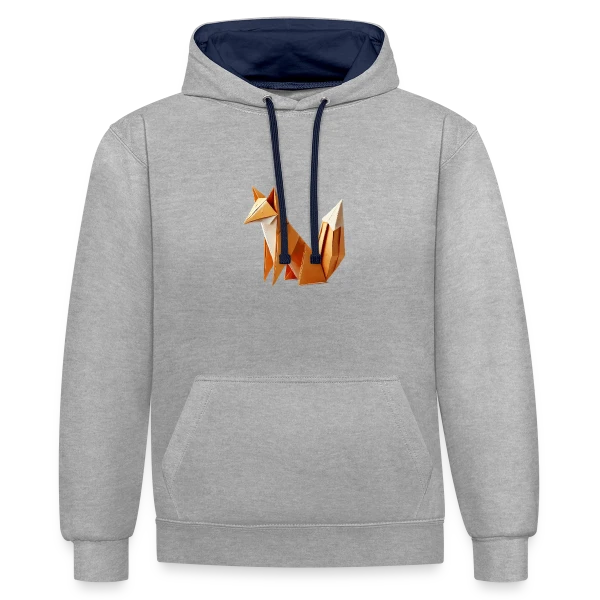 Renard Origami Géométrique sur Sweat à capuche contrasté