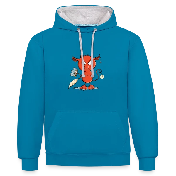 Petit diable du ménage - Nettoyage fun sur Sweat à capuche contrasté