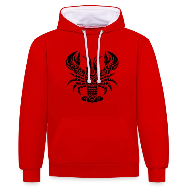 Homard Tribal - Art Océanique sur Sweat à capuche contrasté