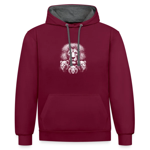 Tête de Lion Majestueuse sur Sweat à capuche contrasté