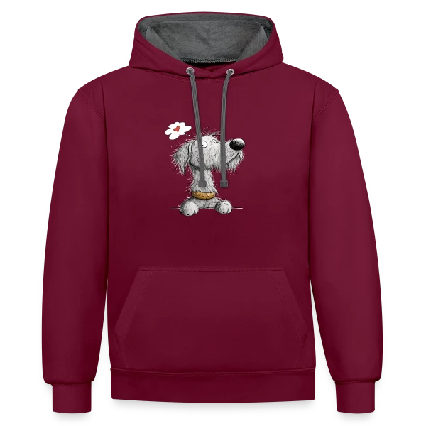 Lévrier Irlandais - Cartoon chien de race sur Sweat à capuche contrasté