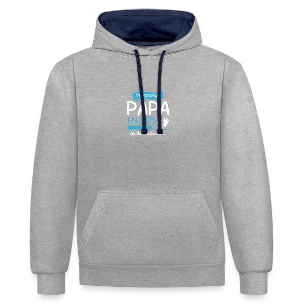 'De Nouveau Papa en 2025' ? Annonce de Grossesse Originale sur Sweat à capuche contrasté