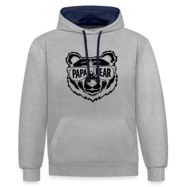 Papa Bear - Le Papa Câlin de la Famille sur Sweat à capuche contrasté