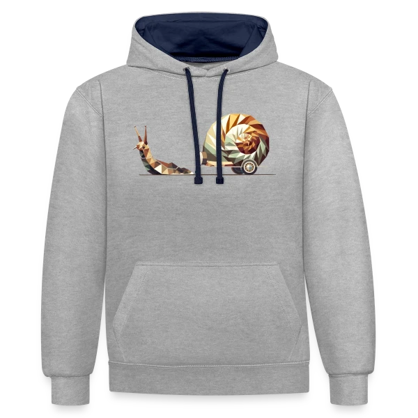 Slow Travel "L'Escargot Caravane" : Zen et Humoristique sur Sweat à capuche contrasté