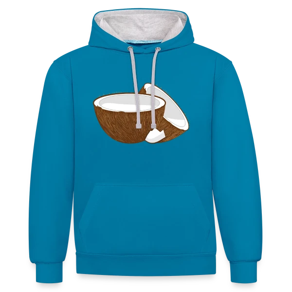 Moitiés de Noix de Coco - Évasion Tropicale sur Sweat à capuche contrasté
