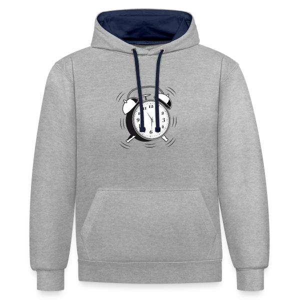 Réveil Rétro 6h - L'Heure du Style Vintage sur Sweat à capuche contrasté