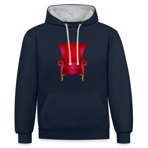 Fauteuil Vintage Rouge: Élégance Chaleureuse sur Sweat à capuche contrasté