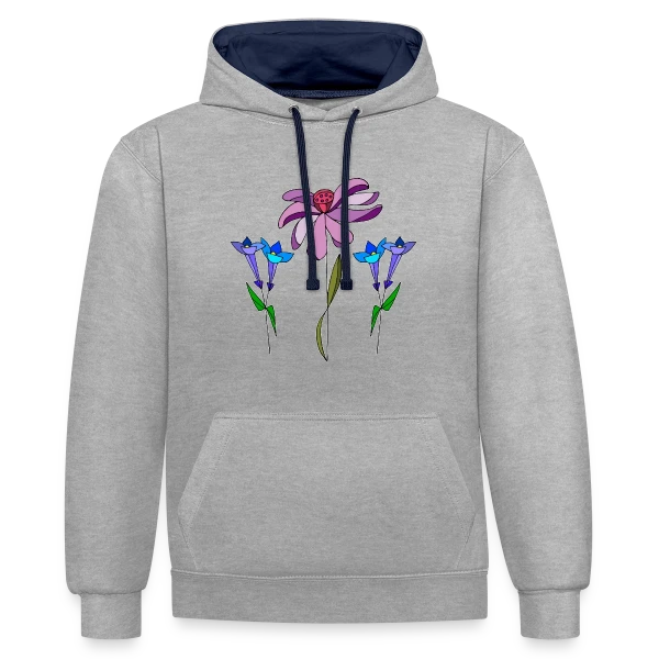 Éclat Floral sur Sweat à capuche contrasté