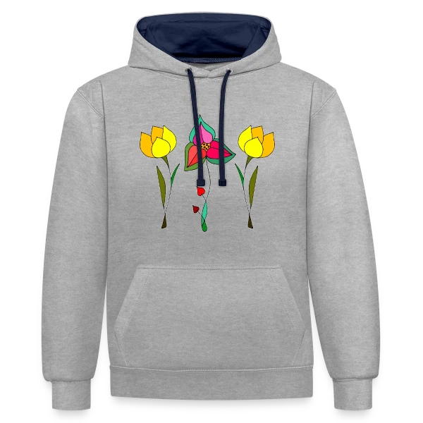 Jardin Fleuri Délicat sur Sweat à capuche contrasté