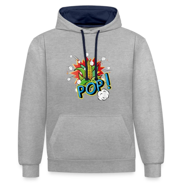 Maïs Pop Art Pétillant & Popcorn Volant sur Sweat à capuche contrasté