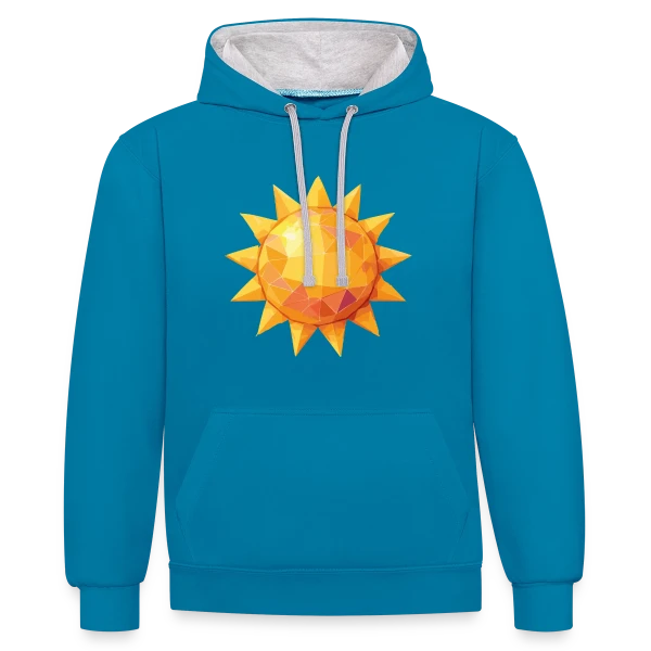 Soleil Radieux sur Sweat à capuche contrasté