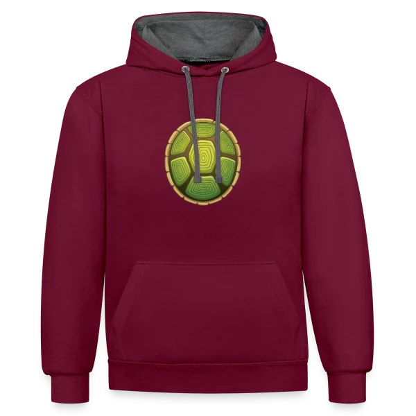 Carapace de Tortue Stylisée sur Sweat à capuche contrasté