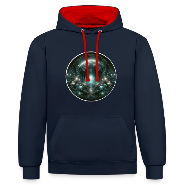 Forêt Mystique Enchantée sur Sweat à capuche contrasté
