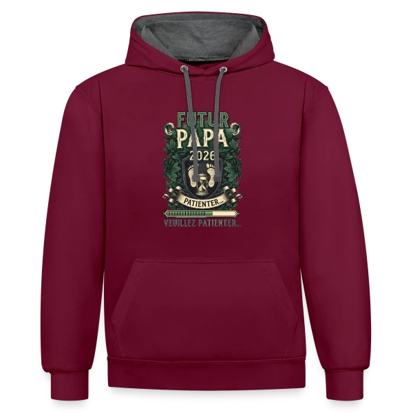 Gravure Héraldique Premium sur Sweat à capuche contrasté