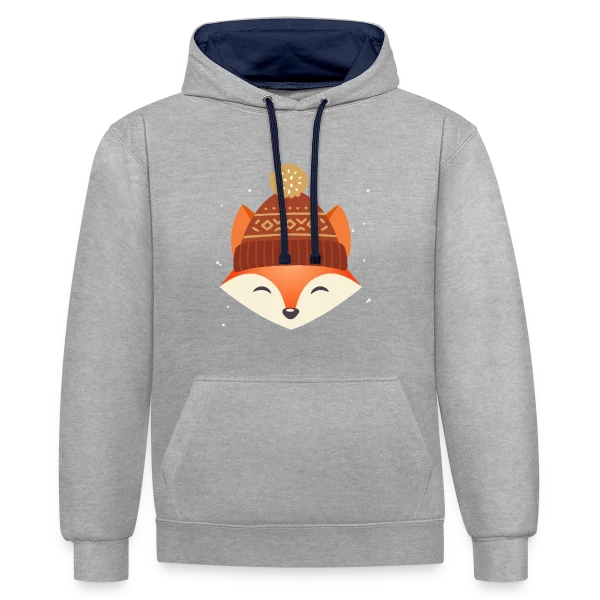 Renard Urbain au Bonnet Stylé sur Sweat à capuche contrasté