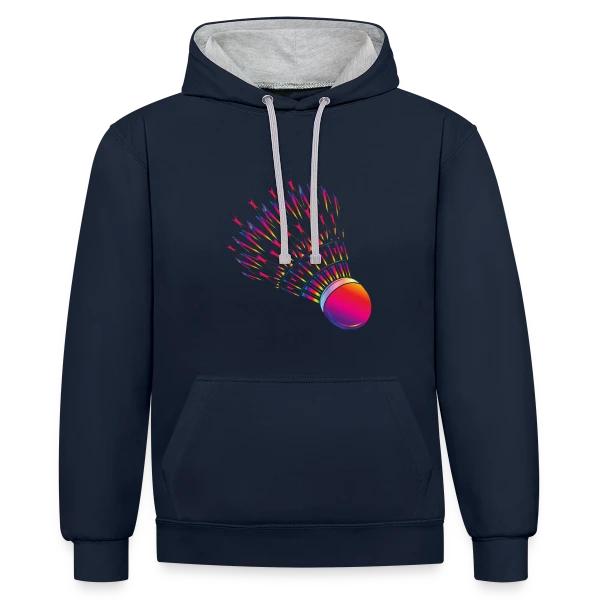 Volant de Badminton Vibrant sur Sweat à capuche contrasté
