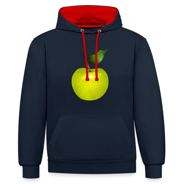 Pomme Verte Éclatante sur Sweat à capuche contrasté