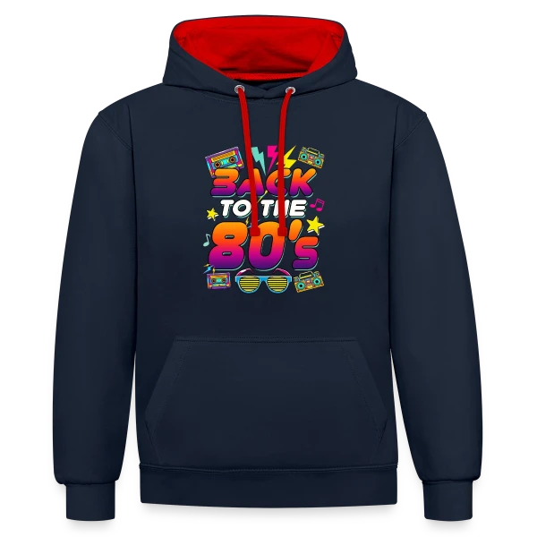 Retour aux Années 80 Flashy sur Sweat à capuche contrasté
