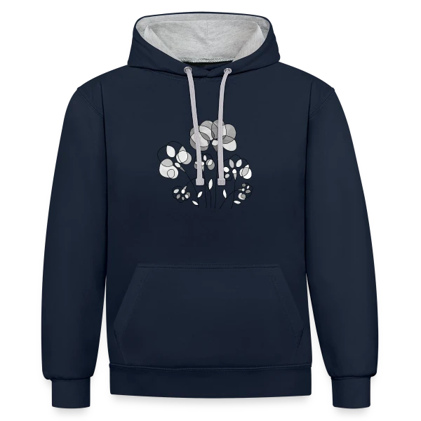 Art Digital Abstrait 3515 sur Sweat à capuche contrasté