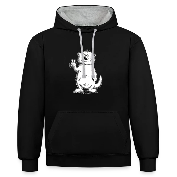 Loutre Zen sur Sweat à capuche contrasté